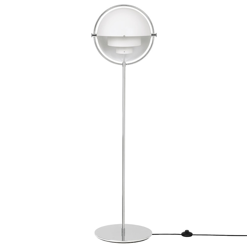 Multi-Lite Floor Lamp, Chrome/White